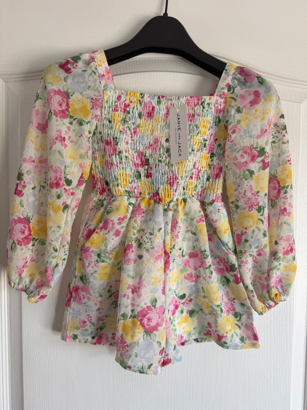 Janine and Jack- The Emma Floral Smocked Chiffon Romper